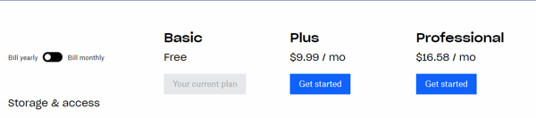 dropbox pricing